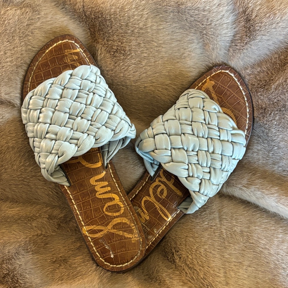 Sam Edelman Light Blue Woven Sandals